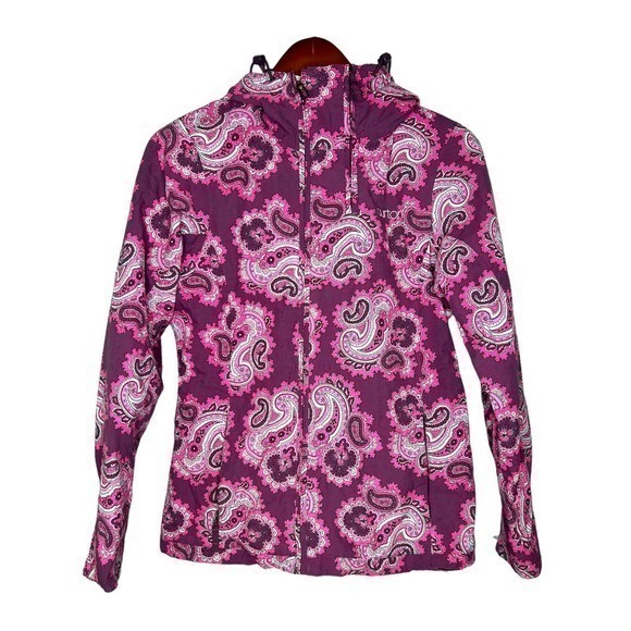 Burton womens ski snowboard pink purple paisley winter jacket coat size small - Picture 1 of 10